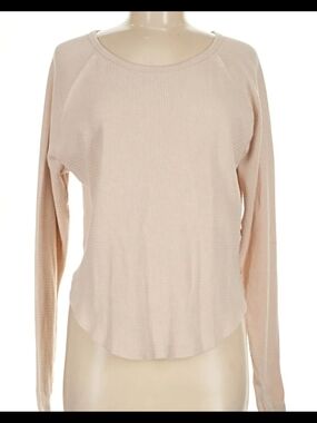 JoyLab Women's Long-Sleeve Waffle Knit Top - Cream Size XXL
